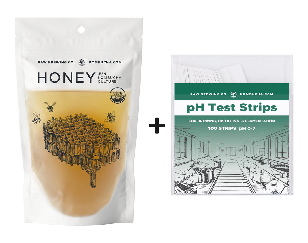 Honey SCOBY pH strips displayed as a testing tool for brewing