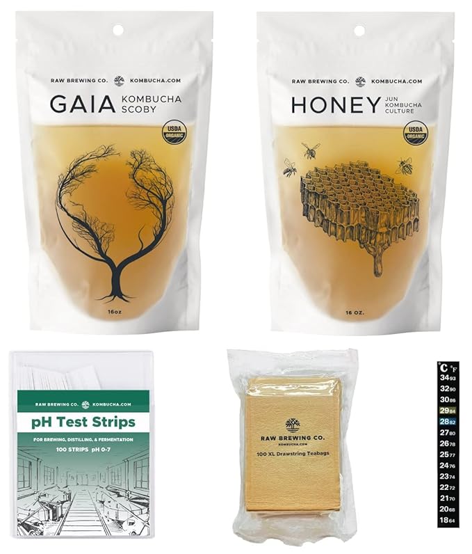 75 Gallon Kombucha Kit with cultures, teas, Brew Booster, pH strips, and bags