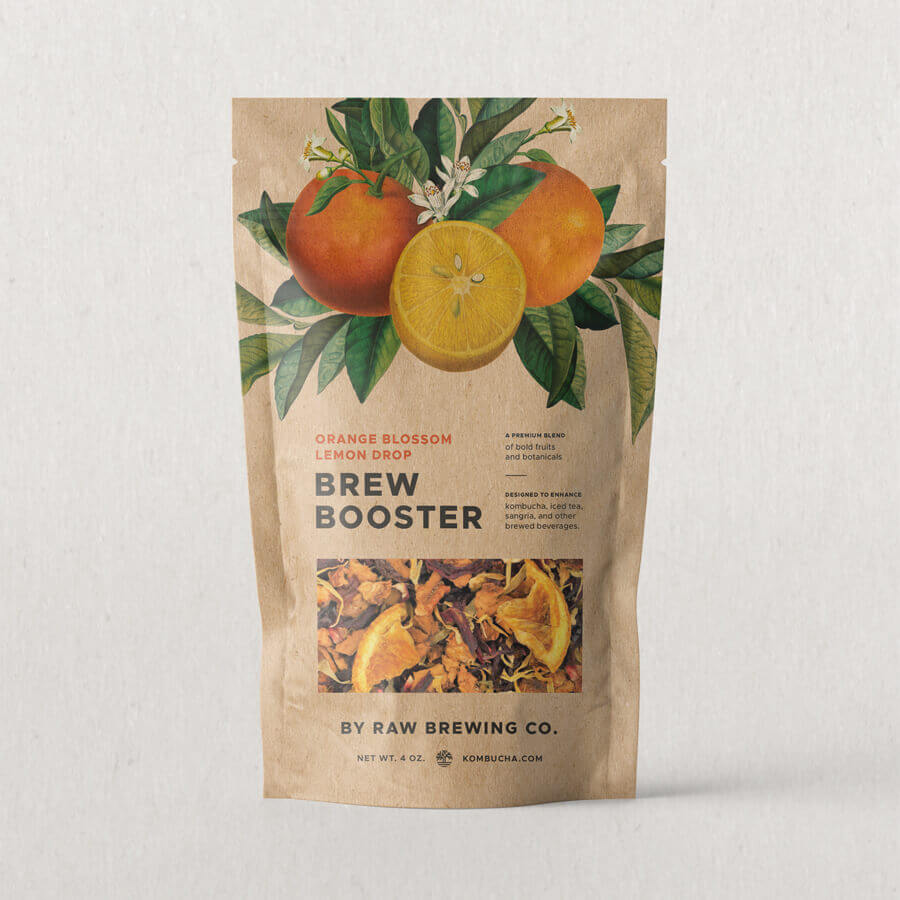 Front pouch of Orange Blossom Lemon Drop Brew Booster