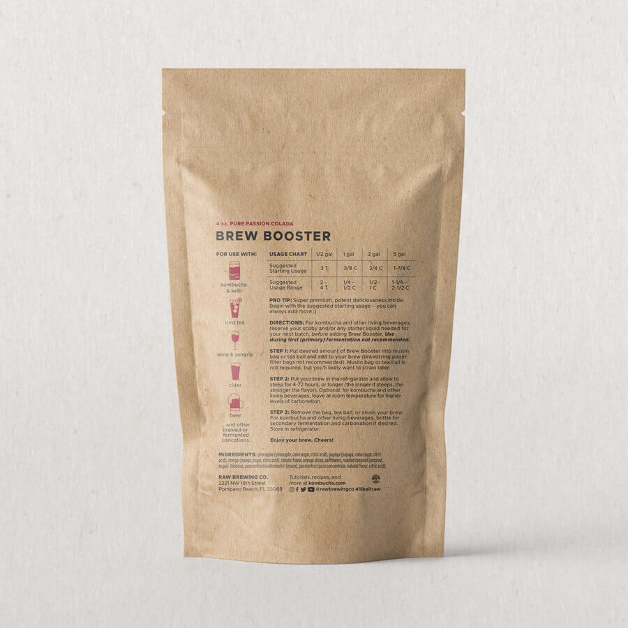 Label detail for Pure Passion Colada tropical flavoring blend
