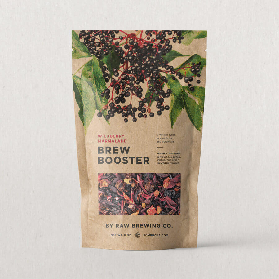 Pouch of Wildberry Marmalade Brew Booster on white background
