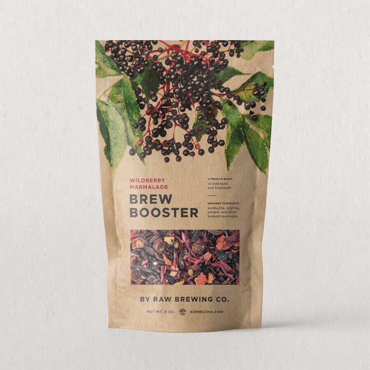 Pouch of Wildberry Marmalade Brew Booster on white background